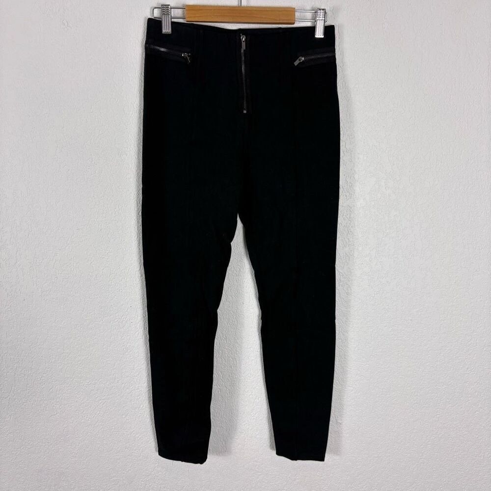 Abercrombie‎ & Fitch Black Zip Up Front Leggings Size Small